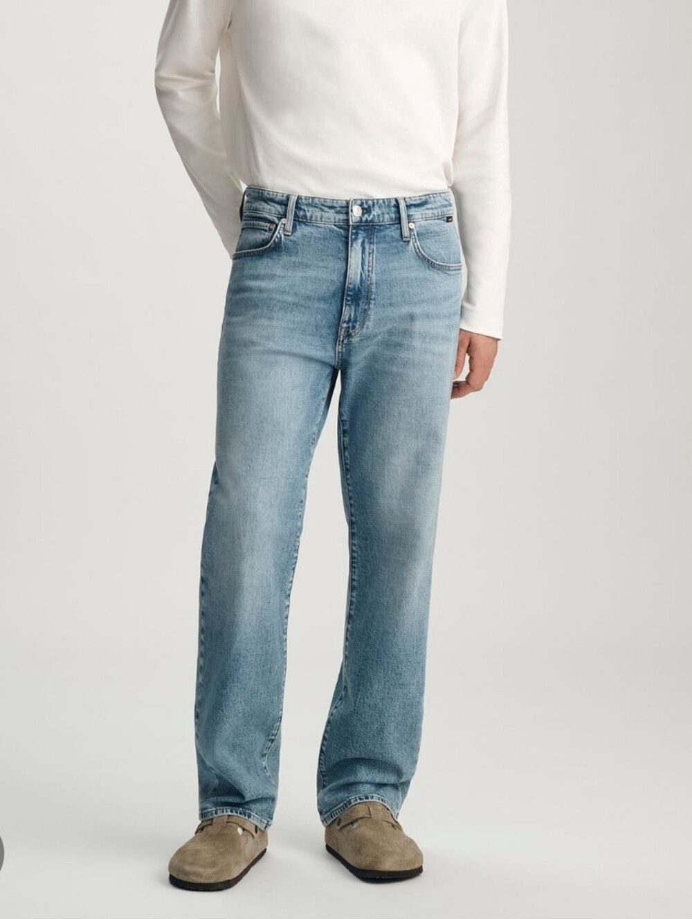 Mavi Men's Marcel Loose Straight Leg Jeans in Light Blue